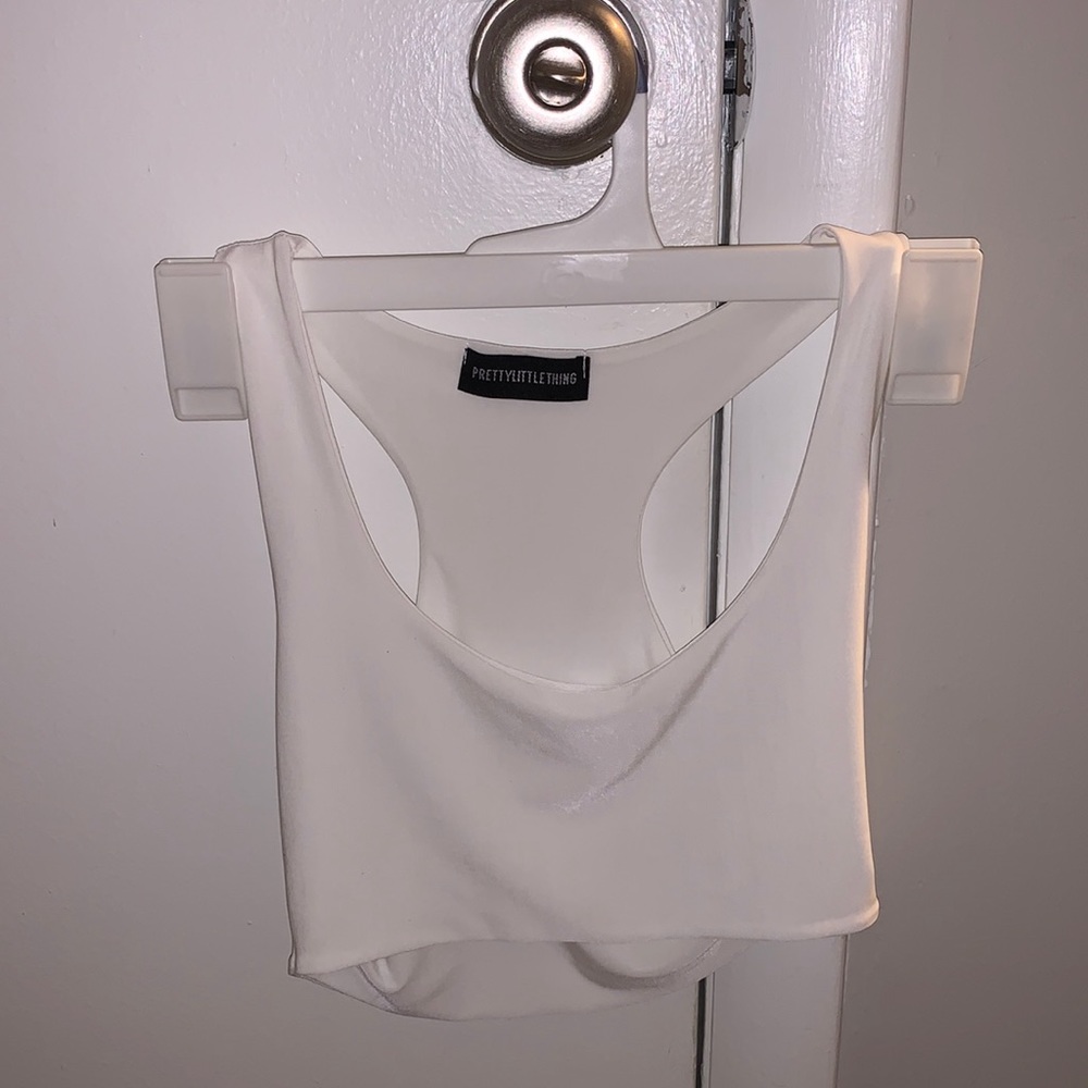 PrettyLittleThing white crop top